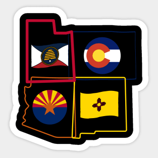 Four Corners, Arizona, Colorado, New Mexico, and Utah, traveler Sticker